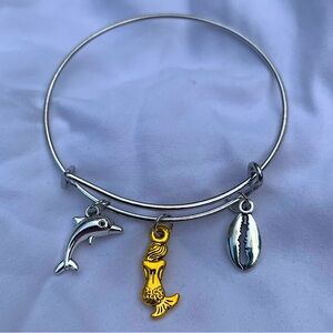 Brand New! Handmade! Adjustable Charm Bangle Bracelet!